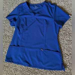 Galaxy blue infinity scrub top Large